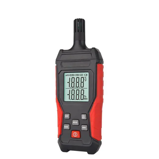 Alt view image 4 of 6 - Temperature & Humidity Meter Detector Digital Hygrometer Handheld Industrial Home Indoor - Ambient, Relative Humidity, LCD Backlight, Min/Max Hold