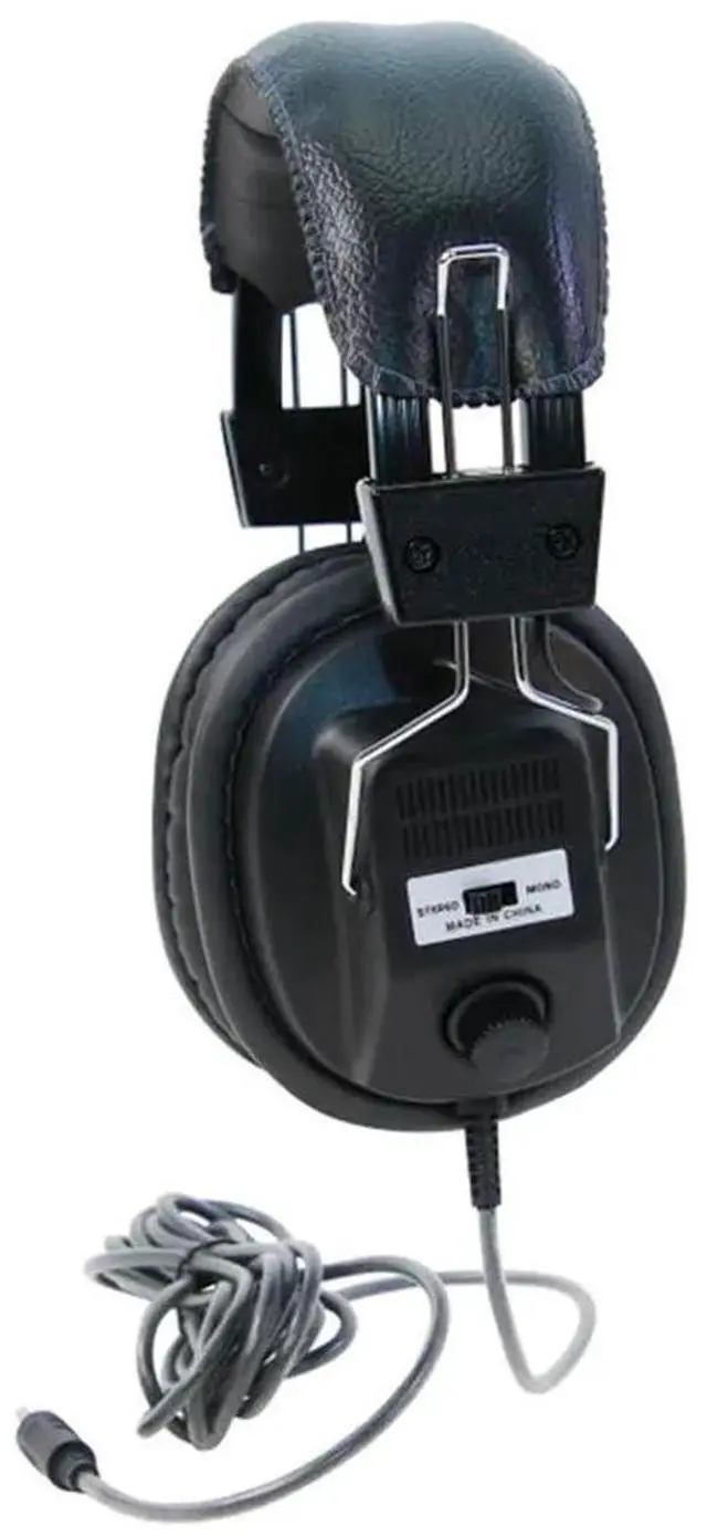 Alt view image 2 of 4 - 3068AV Switchable Stereo/Mono Over-Ear Headphones, 3.5mm and Adapter Plug, Black