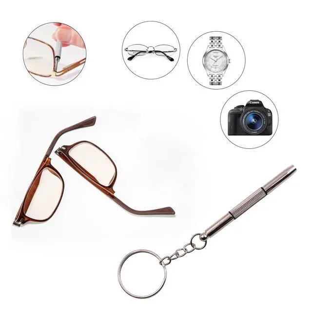 Alt view image 2 of 7 - 12 Pack Eyeglass Screwdriver Keychain Mini 3in1 Flat Phillips Hex Portable Glasses Screw Driver Tool Set Kit for Eyeglasses Frame Fastener Nose Pads Cleaning Repair Watch Jewelry