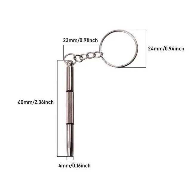 Alt view image 3 of 7 - 12 Pack Eyeglass Screwdriver Keychain Mini 3in1 Flat Phillips Hex Portable Glasses Screw Driver Tool Set Kit for Eyeglasses Frame Fastener Nose Pads Cleaning Repair Watch Jewelry