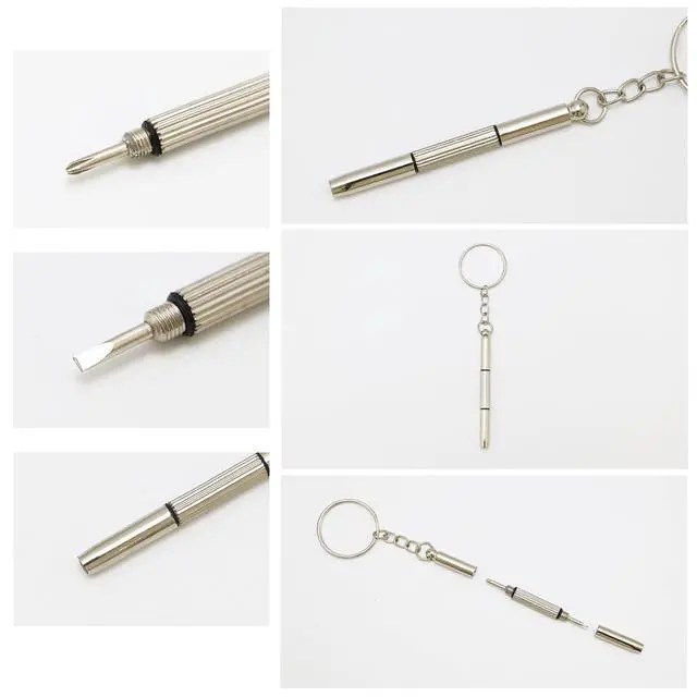 Alt view image 5 of 7 - 12 Pack Eyeglass Screwdriver Keychain Mini 3in1 Flat Phillips Hex Portable Glasses Screw Driver Tool Set Kit for Eyeglasses Frame Fastener Nose Pads Cleaning Repair Watch Jewelry