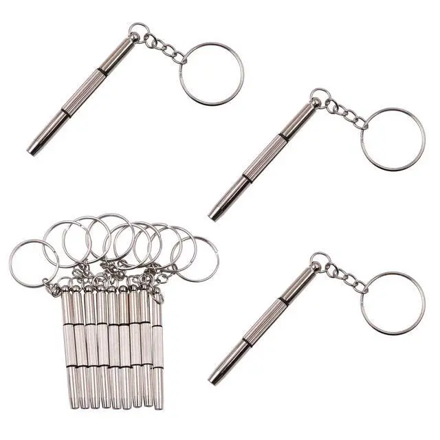 Alt view image 7 of 7 - 12 Pack Eyeglass Screwdriver Keychain Mini 3in1 Flat Phillips Hex Portable Glasses Screw Driver Tool Set Kit for Eyeglasses Frame Fastener Nose Pads Cleaning Repair Watch Jewelry