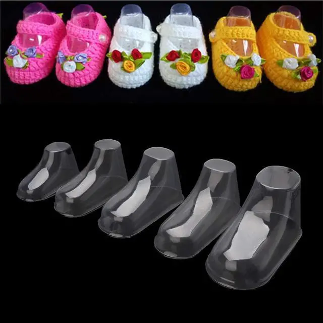 Alt view image 5 of 7 - 10Pcs Clear Plastic Baby Feet Display Showcase Shoe Trees Baby Booties Shoes and Socks 8/9/10.5/11/12cm Transparent