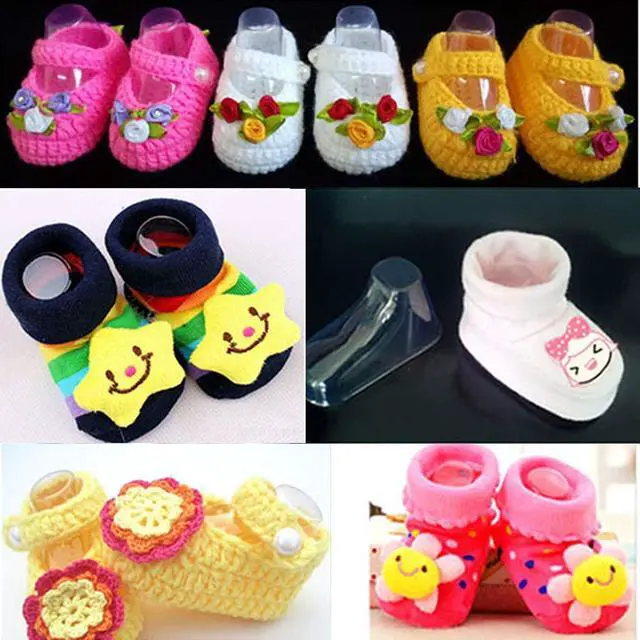 Alt view image 4 of 7 - 10Pcs Clear Plastic Baby Feet Display Showcase Shoe Trees Baby Booties Shoes and Socks 8/9/10.5/11/12cm Transparent