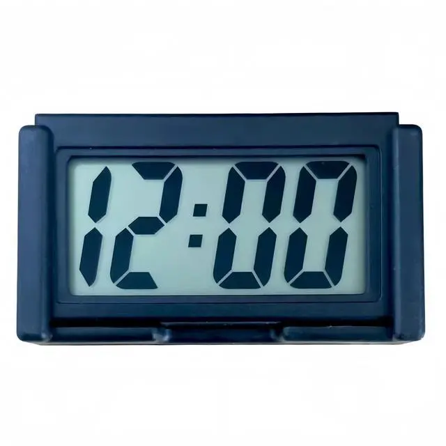 Main image of Car Dashboard Digital Clock - with Jumbo LCD Time & Day Display - Mini Automotive Stick On Watch for Car Truck Dashboard & Air Vent (Black)