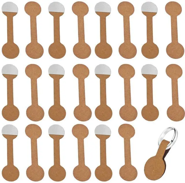 Main image of 100Pcs Blank Jewelry Price Tags, Self Adhesive Label Stickers for Ring, Necklace, Bracelet, Earring, Display Cards, Easy Peel Off, Kraft Paper Hang Tags for Retail, Craft Shows (Round)