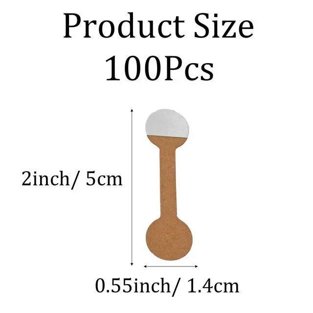 Alt view image 2 of 7 - 100Pcs Blank Jewelry Price Tags, Self Adhesive Label Stickers for Ring, Necklace, Bracelet, Earring, Display Cards, Easy Peel Off, Kraft Paper Hang Tags for Retail, Craft Shows (Round)