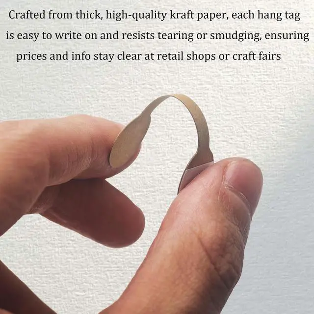 Alt view image 4 of 7 - 100Pcs Blank Jewelry Price Tags, Self Adhesive Label Stickers for Ring, Necklace, Bracelet, Earring, Display Cards, Easy Peel Off, Kraft Paper Hang Tags for Retail, Craft Shows (Round)