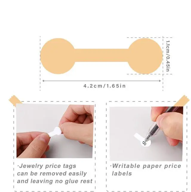 Alt view image 2 of 6 - 2000PCS Price Stickers for Small Business Jewelry Price Tags Self Adhesive White Blank Jewelry Price Label Roll for Clothing Ring Necklace Earring Price Identify Round Label (White)