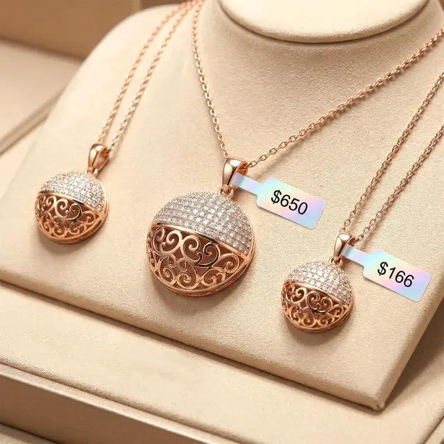 Alt view image 7 of 7 - 1000 Pcs Price Tags Stickers Roll for Necklace Earring Price Identify, Self Adhesive Jewelry Tags Roll for Necklace, Earring, Bracelet, Ring, Display