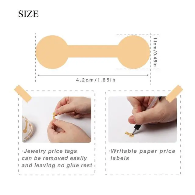 Alt view image 2 of 7 - 1000PCS Jewelry Price Stickers Blank Jewelry Price Tags Self Adhesive Small Label Repair Label Kraft Paper for Small Business Retail Clothing Necklace Earring Price Identify Round