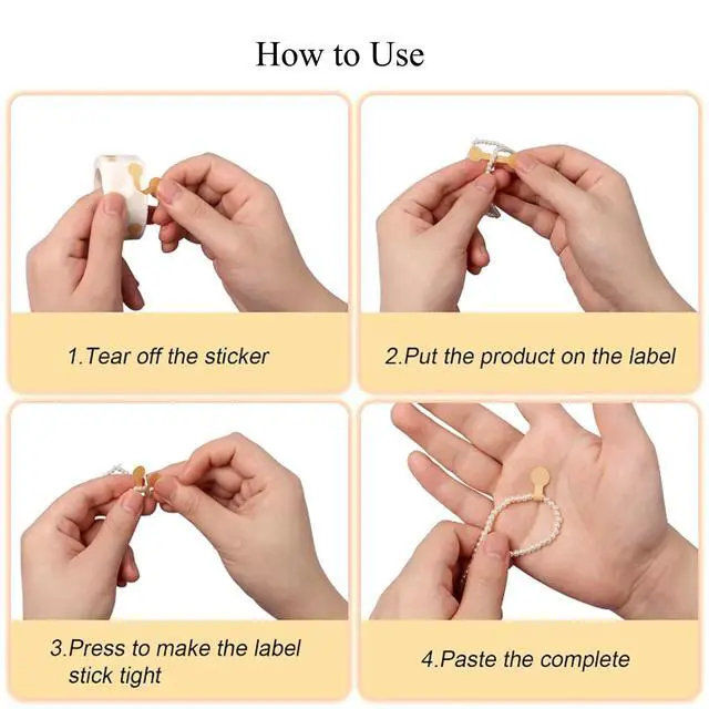 Alt view image 3 of 7 - 1000PCS Jewelry Price Stickers Blank Jewelry Price Tags Self Adhesive Small Label Repair Label Kraft Paper for Small Business Retail Clothing Necklace Earring Price Identify Round