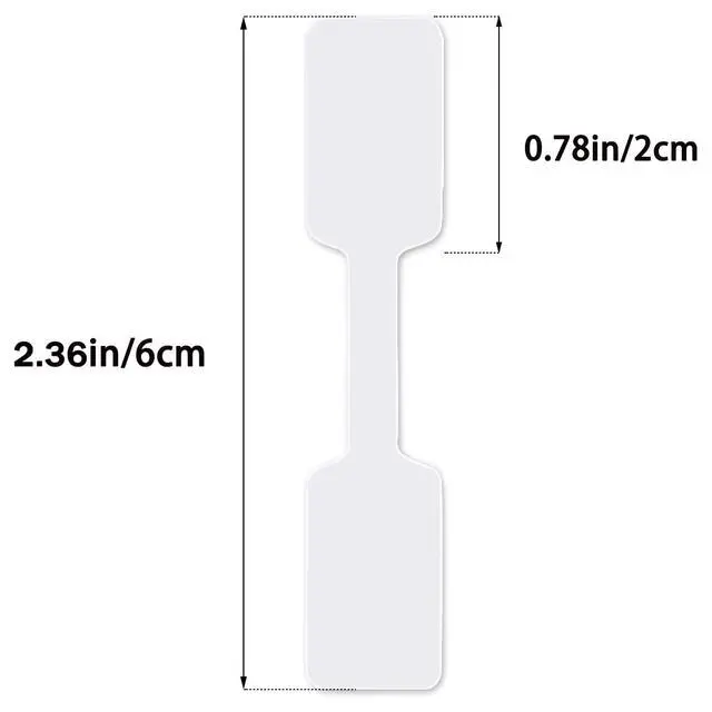 Alt view image 2 of 7 - 200Pcs Blank Jewelry Price Tags Stickers Indentification Tags, Jewelry Price Tags Self Adhesive, Necklace Earring Price Identify Rectangle Label, Barbell Label for Jewelry Display Price Display