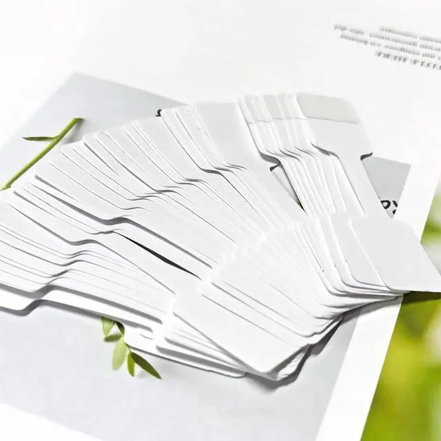 Alt view image 7 of 7 - 200Pcs Blank Jewelry Price Tags Stickers Indentification Tags, Jewelry Price Tags Self Adhesive, Necklace Earring Price Identify Rectangle Label, Barbell Label for Jewelry Display Price Display
