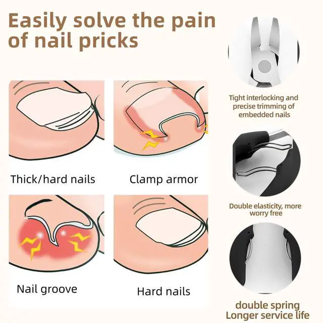 Alt view image 3 of 7 - Professional Toenail Clippers for Thick & Ingrown Nails - Extra Sharp Curved Blade, Double Spring, Non-Slip Handle - Podiatrist Recommended for Men/Seniors with Hard/Thick Toenails (Black)