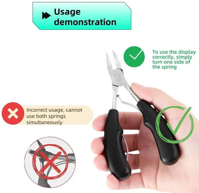 Alt view image 6 of 7 - Professional Toenail Clippers for Thick & Ingrown Nails - Extra Sharp Curved Blade, Double Spring, Non-Slip Handle - Podiatrist Recommended for Men/Seniors with Hard/Thick Toenails (Black)