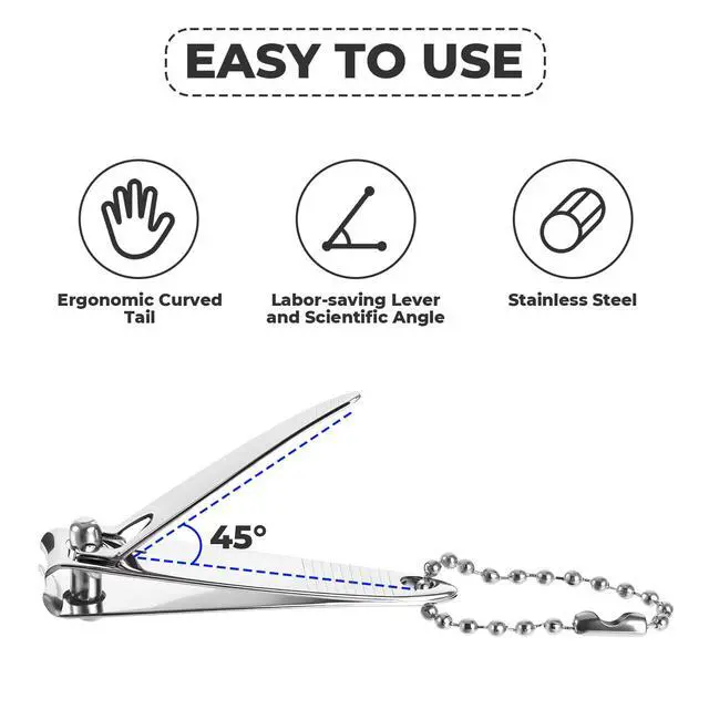 Alt view image 4 of 7 - 4 Pcs Nail Clipper, 2'' Mini Nail Clippers Travel Fingernail Clippers with Keychain and File Stainless Steel Nails Cutters Straight Edge Toenail Clippers for Men Women