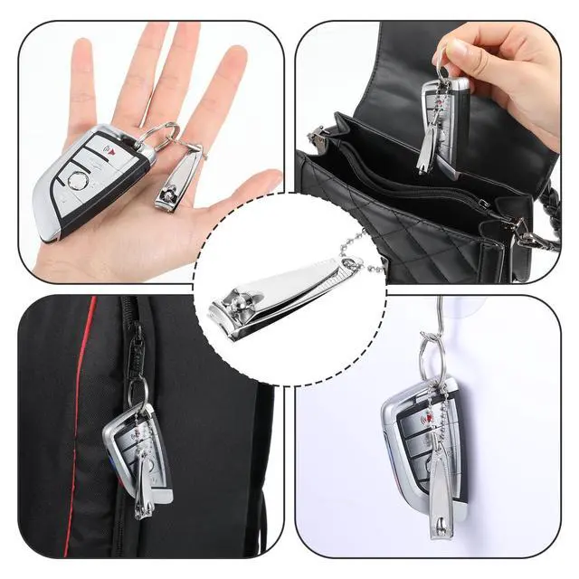 Alt view image 7 of 7 - 4 Pcs Nail Clipper, 2'' Mini Nail Clippers Travel Fingernail Clippers with Keychain and File Stainless Steel Nails Cutters Straight Edge Toenail Clippers for Men Women