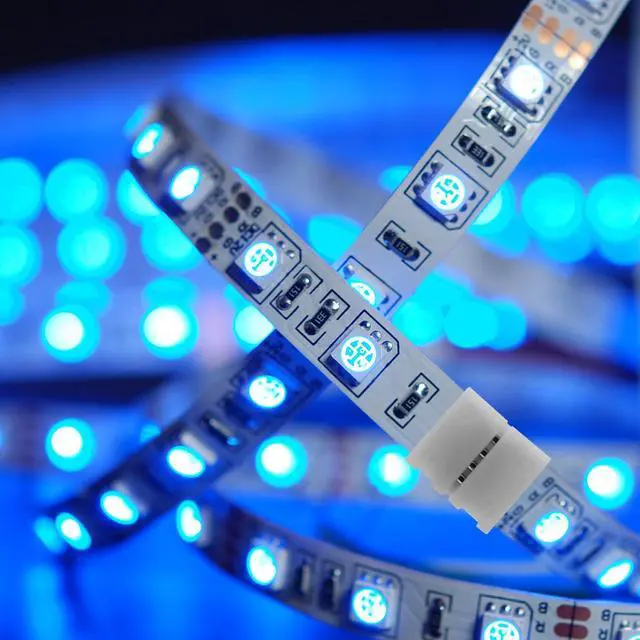 Alt view image 5 of 7 - 20-Pack PBT Fireproof 4-Pin LED Strip Connectors, Solderless Gapless Adapter for 10mm Wide RGB 5050 Light Strips, Ultra-Stable Extension and Splice Kit for DIY Lighting Projects (10MM-4PIN)
