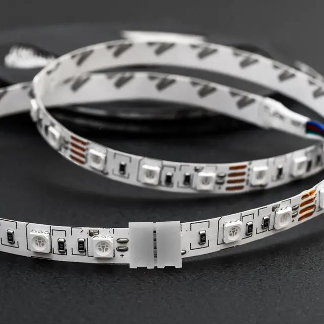 Alt view image 6 of 7 - 20-Pack PBT Fireproof 4-Pin LED Strip Connectors, Solderless Gapless Adapter for 10mm Wide RGB 5050 Light Strips, Ultra-Stable Extension and Splice Kit for DIY Lighting Projects (10MM-4PIN)