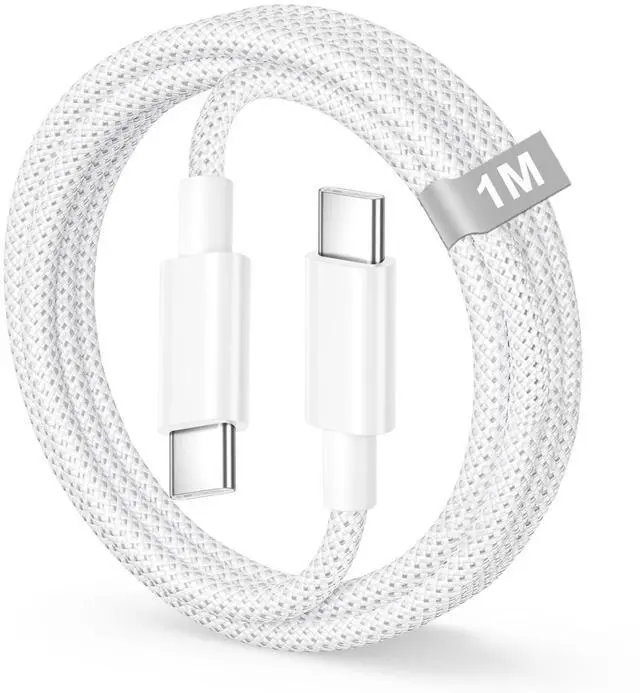 Main image of USB C to USB C Cable 3.3FT, Nylon Braided 60W USB C Charger Cable Fast Charging Type C Cord Lead for iPhone 17/16/15/Plus/Pro Max, Samsung Galaxy S26/S25/Ultra, iPad Pro/Air, MacBook, Pixel