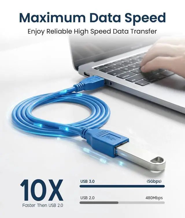 Alt view image 4 of 6 - USB 3.0 Extension Cable, Type A Male to Female USB Extender Fast Data Transfer, Type A Extension Lead Compatible with PC, Laptop, Keyboard, FlashDrive, External Hard Drive, Camera, Xbox (1M)