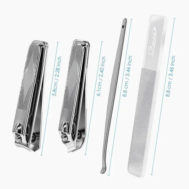 Alt view image 2 of 7 - 4-in-1 Nail Clippers Set, Magnetic Case Manicure Kit, Sharp Stainless Steel Silver Nail Cutter, Pedicure Tools for Men & Women