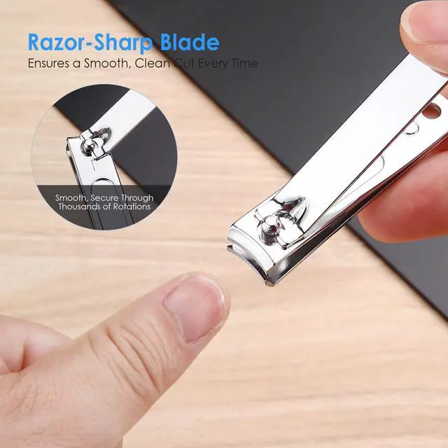Alt view image 4 of 7 - 4-in-1 Nail Clippers Set, Magnetic Case Manicure Kit, Sharp Stainless Steel Silver Nail Cutter, Pedicure Tools for Men & Women