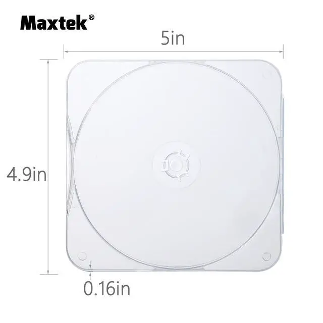 Alt view image 2 of 6 - 25 Pack Ultra Slim Clear Transparent Square Shaped CD and DVD Disc Clam Shell Case with Lock, Single Disc Capacity, Durable and Impact Resistant PP Poly Plastic Case.
