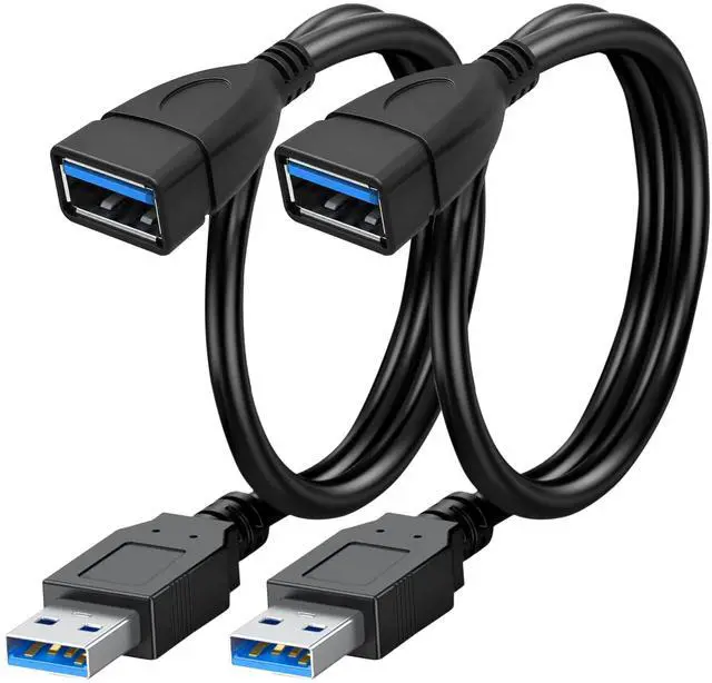 Main image of 2-Pack 1 Foot USB 3.0 Extension Cable, A Male to Female