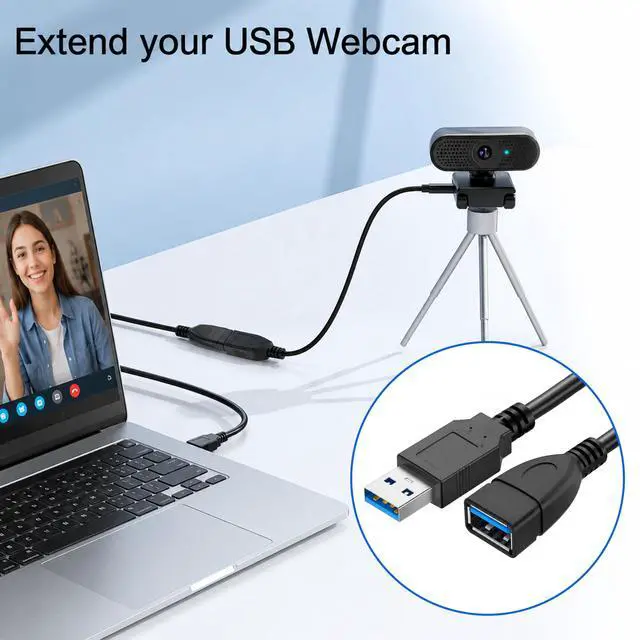 Alt view image 5 of 7 - 2-Pack 1 Foot USB 3.0 Extension Cable, A Male to Female