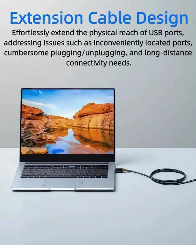 Alt view image 7 of 7 - USB Extension Cable 3.3FT,USB 2.0 Type A Male to Female USB Extender Cord Nylon Braided 480Mbps Data Transfer for Keyboard, Webcam, Mouse, Gamepad, Flash Drive, Printer, Camera and More