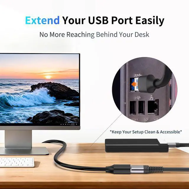 Alt view image 3 of 7 - USB 3.0 Extension Cable 3.3FT, USB Extender Cord Male to Female 1Pack