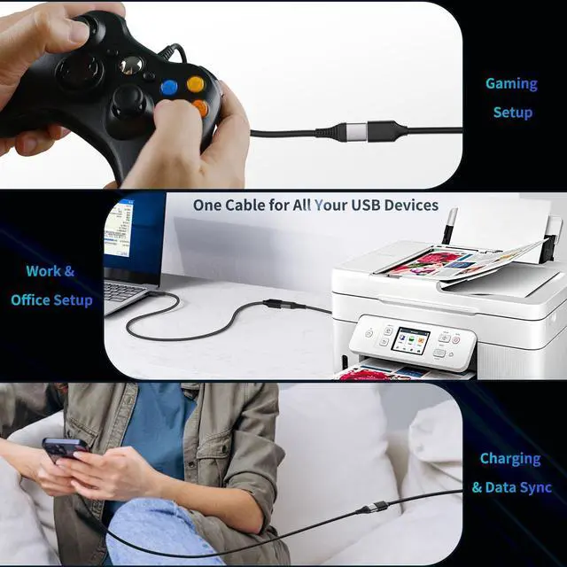 Alt view image 4 of 7 - USB 3.0 Extension Cable 3.3FT, USB Extender Cord Male to Female 1Pack