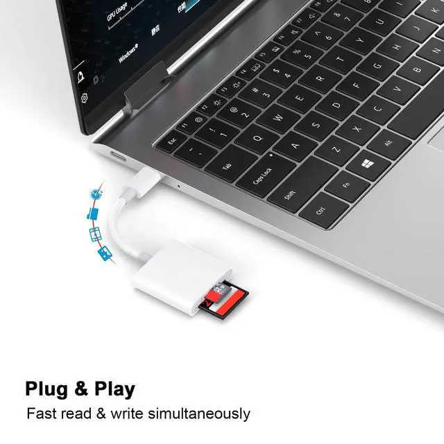 Alt view image 5 of 7 - Apple MFi Certified 2-in-1 USB C to SD/TF Card Reader for iPhone 17 16 15