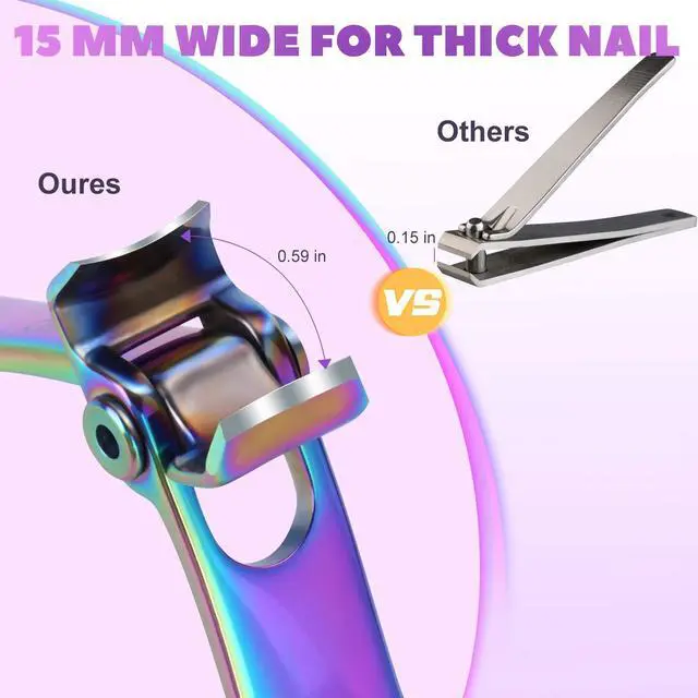 Alt view image 2 of 6 - Toenail Clippers for Thick Toenails for Seniors Vepkuso Ultra Sharp Nail Clippers for Women Large German Fingernail Clippers Cutter Set for Tough Nails, Men, Adult,Gift Idea