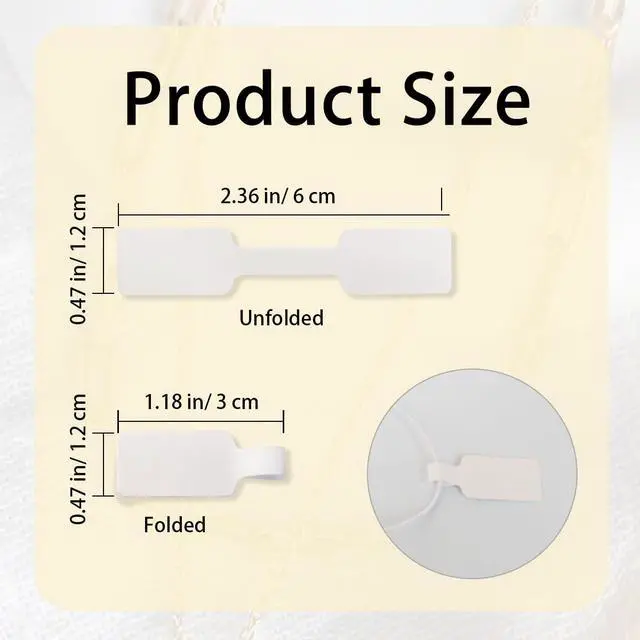 Alt view image 3 of 5 - 1000 PCS Self-Adhesive Blank Jewelry Price Tags, ewelry Tags Price Tags Stickers, for Bracelet, Ring, Clothing Display