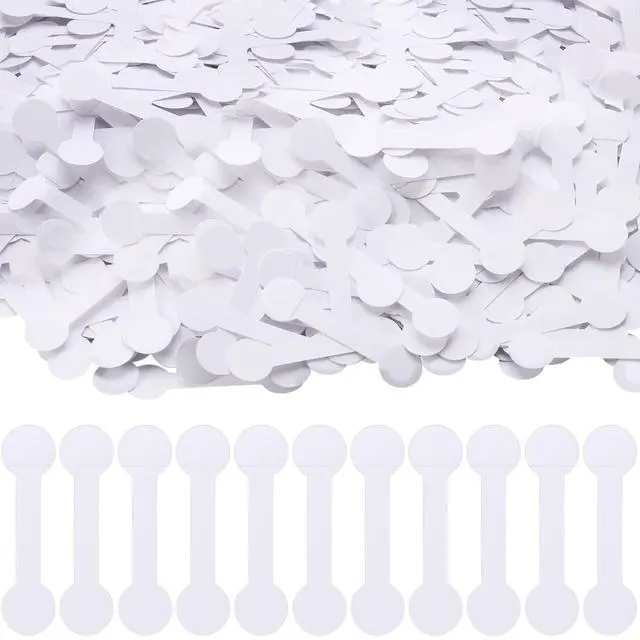 Main image of 1000 Pieces Barbell Jewelry Tags for Necklace Earring Price Identify, White Round Identification Labels, Self Adhesive for Bracelet, Ring, Clothing Display