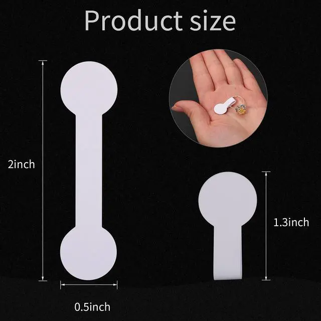 Alt view image 4 of 7 - 1000 Pieces Barbell Jewelry Tags for Necklace Earring Price Identify, White Round Identification Labels, Self Adhesive for Bracelet, Ring, Clothing Display