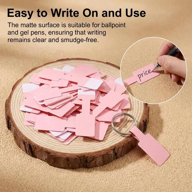 Alt view image 4 of 7 - 200 PCS Jewelry Price Tags Stickers, Self-Adhesive Jewelry Tags for Pricing, Jewellery Price Tag Stickers for Rings, Necklaces, Bracelets, Earrings, Pink