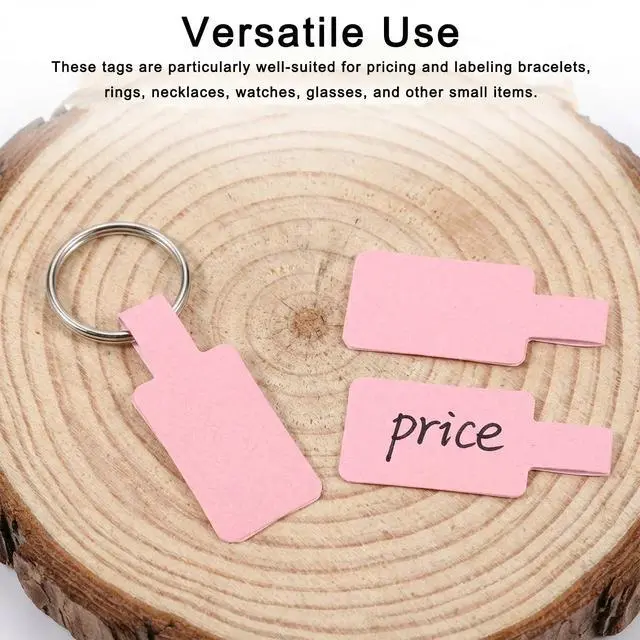Alt view image 5 of 7 - 200 PCS Jewelry Price Tags Stickers, Self-Adhesive Jewelry Tags for Pricing, Jewellery Price Tag Stickers for Rings, Necklaces, Bracelets, Earrings, Pink