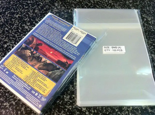 Alt view image 2 of 2 - 100 Pcs Clear Standard DVD Case Cello/Cellophane Bags Non Shrink 6x8