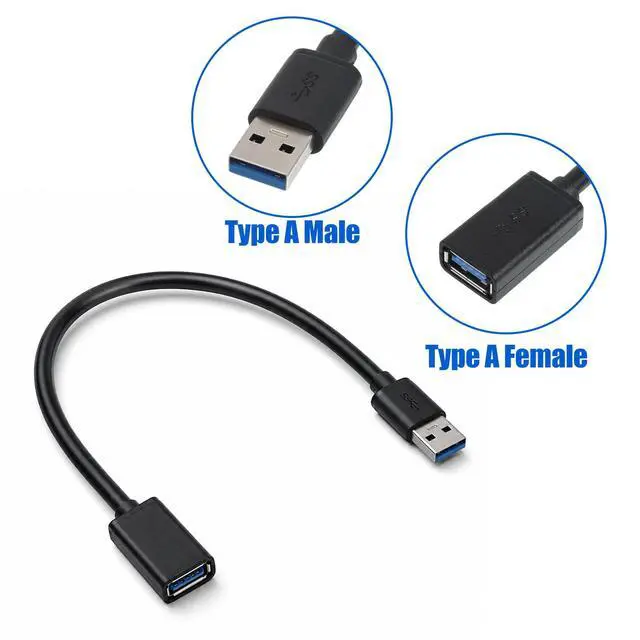 Alt view image 3 of 7 - 2 Pcs USB 3.0 Extension Cables 1FT Short USB A 3.0 Extender Cord Type A Male and Female Extension Cables Fast Data Transfer for Keyboards Mice Hard Disk Drives