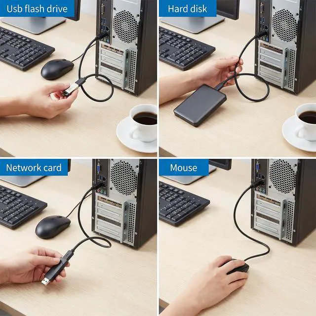 Alt view image 5 of 7 - 2 Pcs USB 3.0 Extension Cables 1FT Short USB A 3.0 Extender Cord Type A Male and Female Extension Cables Fast Data Transfer for Keyboards Mice Hard Disk Drives