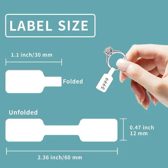 Alt view image 2 of 7 - White Jewelry Price Labels,Any Pen Will not be Smeared,No Glue in the Middle Folding Part,Suitable for Jewelry handicrafts,etc. (600 PCS,1 Bag)