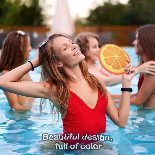 Alt view image 4 of 7 - 3 PCS Round Foldable Hand Fans, Fruit Style Handheld Folding Fan Portable Cooling Fans for Summer Events, Outdoor Travel, Festival Party Decorations, Game Favors