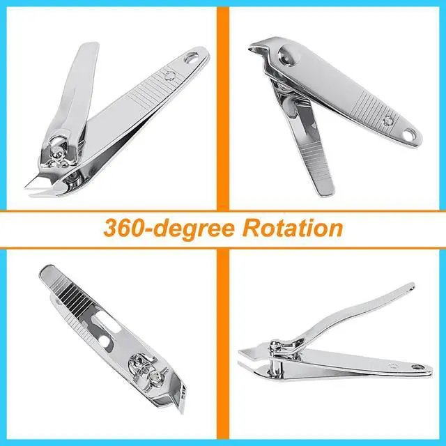Alt view image 5 of 7 - 2 PCS Angled Nail Clipper Set, Metal Slanted Edge Nail Cutting Clippers for Women and Men, Sharp Fingernail Cutter Toenail Clippers for Thick Toenails, Silver