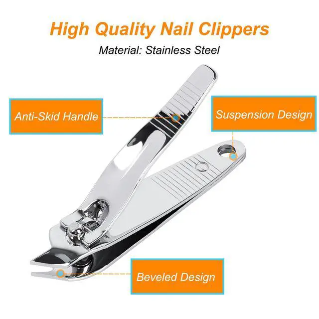 Alt view image 4 of 7 - 2 PCS Angled Nail Clipper Set, Metal Slanted Edge Nail Cutting Clippers for Women and Men, Sharp Fingernail Cutter Toenail Clippers for Thick Toenails, Silver