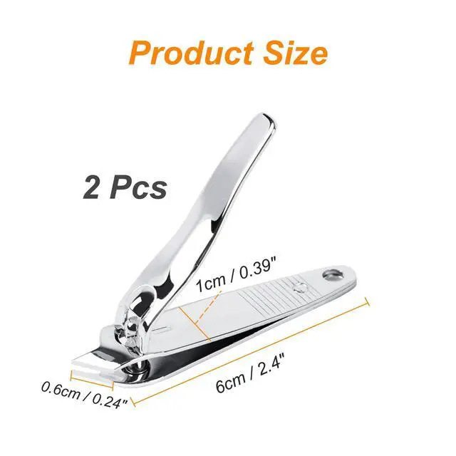 Alt view image 6 of 7 - 2 PCS Angled Nail Clipper Set, Metal Slanted Edge Nail Cutting Clippers for Women and Men, Sharp Fingernail Cutter Toenail Clippers for Thick Toenails, Silver