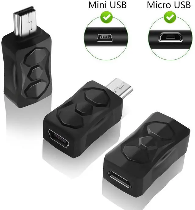 Alt view image 2 of 7 - 3PCS Micro USB to Mini USB Adapter, Micro USB Male to Mini USB 2.0 Female Converter Support 5V/2ACharge & 480MbpsData Sync for MP3 Player, Dash Cam, Digital Camera(Micro to Mini)